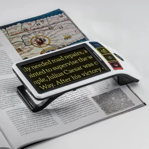 Smartlux digital hand held reader over magazine